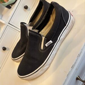 Vans Black and White Slip-On Shoes